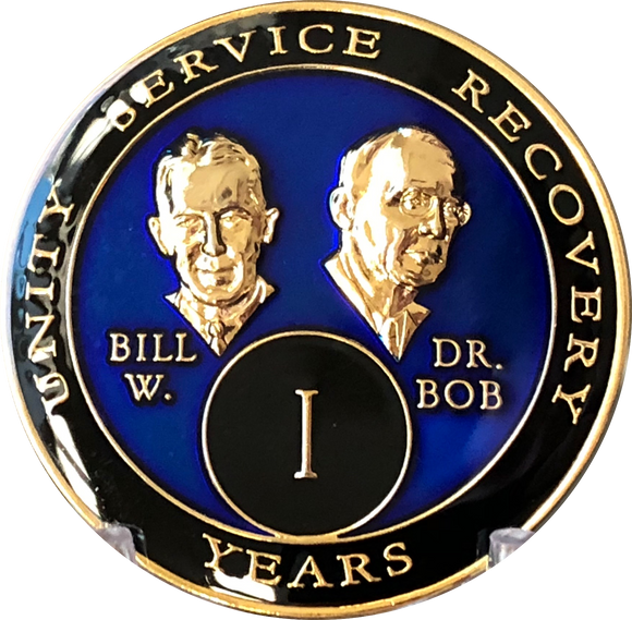 9 Year AA Sobriety Medallion - Personalized Antique Bronze Recovery Chip