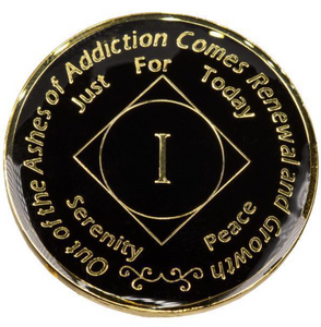 1 - 45 Year NA Tri-Plate Clean Time Chip Black Medallion