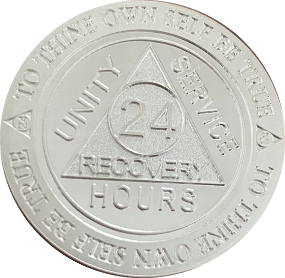 24 Hours AA Medallion 1 oz .999 Fine Silver Serenity Prayer