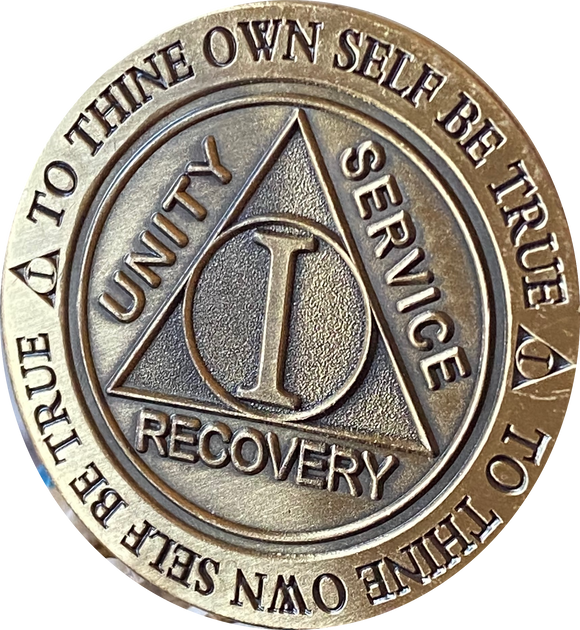 1 - 10  Year AA Medallion Trust God Clean House Help Others Doctor Bob Chip