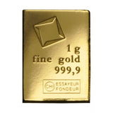 1 Gram Valcambi Gold Bar Taken From 50 or 100 Gram Combibar