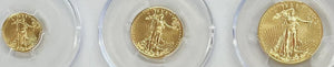 2017 GOLD US AMERICAN EAGLE $5, $10,$25 MOY SIGNED 3 COIN SET PCGS MINT STATE 70