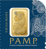 1 Gram Gold Bar PAMP Suisse Lady Fortuna (.9999 Fine, New in Assay)