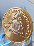 2 Year AA Medallion Bi-Plate Gold Nickel Sobriety Chip