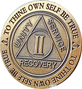 2 Year AA Medallion Trust God Clean House Help Others Doctor Bob Chip