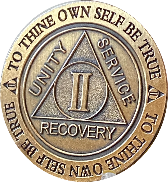 2 Year AA Medallion Trust God Clean House Help Others Doctor Bob Chip