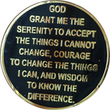 52 Year AA Medallion Elegant Black Gold & Silver Plated RecoveryChip Design