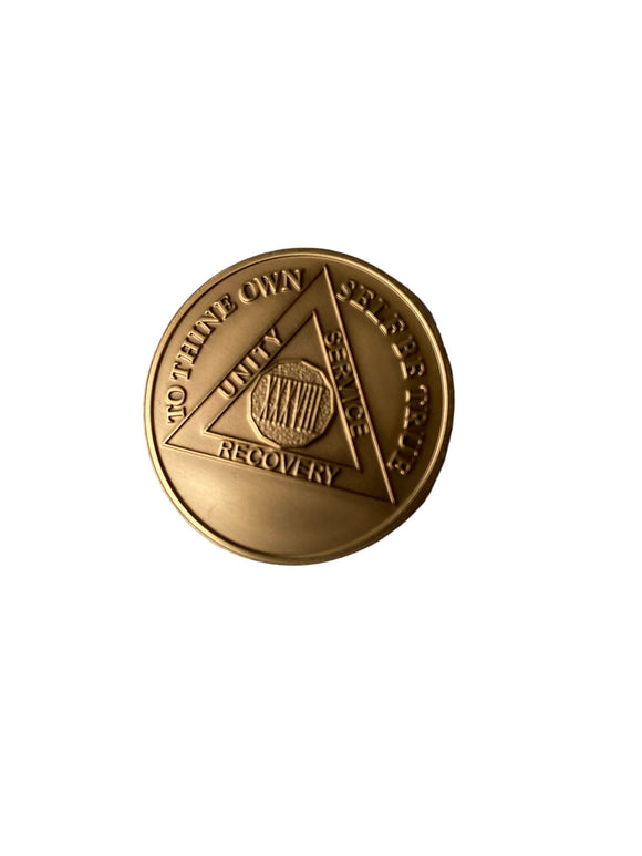 38 Year AA Medallion Premium Bronze Sobriety Chip