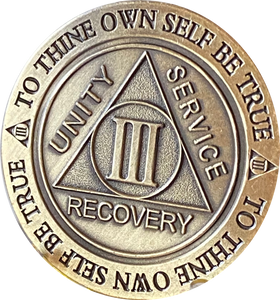 3 Year AA Medallion Trust God Clean House Help Others Doctor Bob Chip