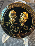 31 Year AA Founders Medallion Black Tri-plate Sobriety Chip Coin