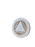 1 - 10 Year AA Medallion .999 Fine Silver 1 oz Sobriety Chip Serenity Prayer Back Elegant Design
