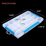 AA NA Medallion Chip Organizer Box 24 Coin Spaces 14x8.5" Plastic Case Hinged Lid