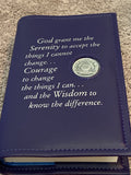 AA Big Book Cover Leather Feel Vinyl Medallion Holder Serenity Prayer Purple Color