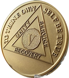5 Year AA Medallion Premium Bronze Serenity Prayer Sobriety Chip
