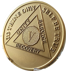 5 Year AA Medallion Large 1.5" Premium Bronze Sobriety Chip
