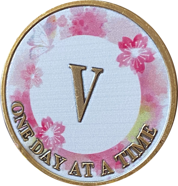 5 Year One Day At A Time Pink Lotus Flower Butterfly Medallion Serenit 5-year-one-day-at-a-time-pink-lotus-flower-butterfly-medallion-serenit