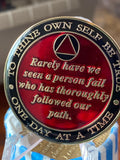40 Year AA Founders Medallion Blue Tri-plate Sobriety Chip