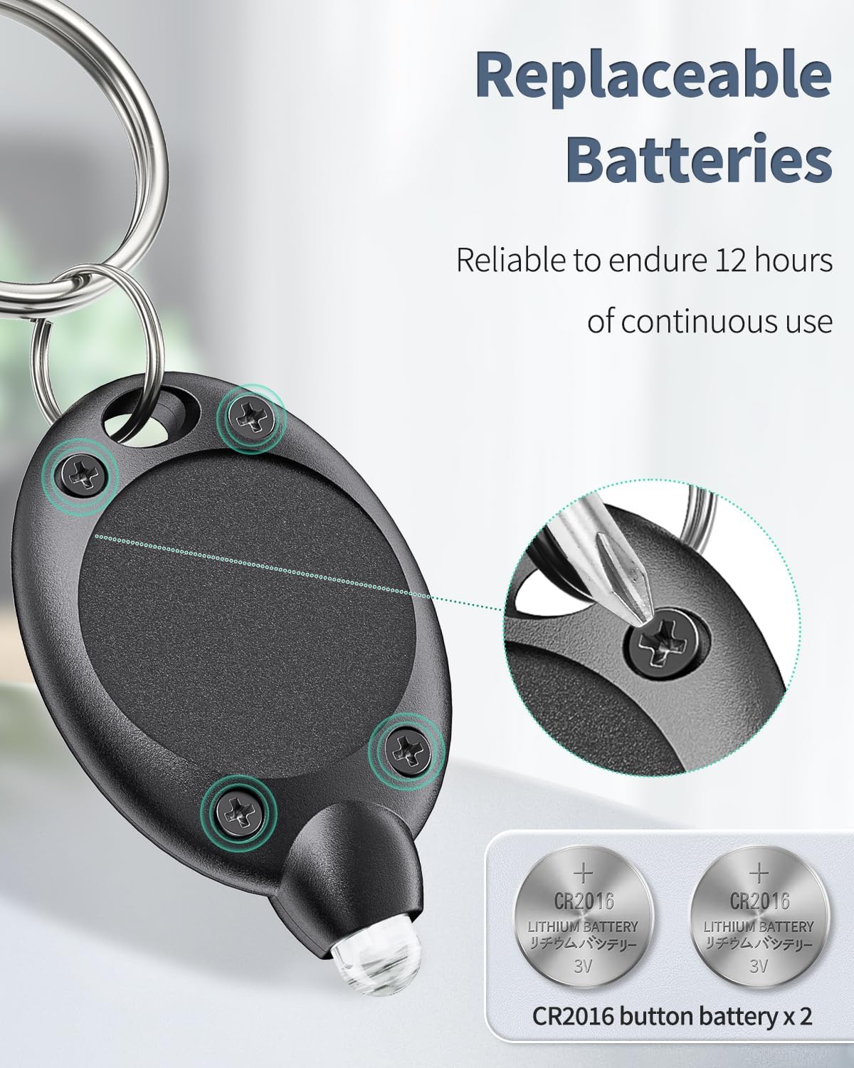 Powerless Keychain LED Keychain Flashlight Mini LED Keychain Light 12 Lumen Portable Ultr ...