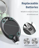 LED Keychain Flashlight Mini LED Keychain Light 12 Lumen Portable Ultra Bright Battery Powered Key Ring Torch for Outdoor Camping Hiking and Emergency Lighting, Black Shell