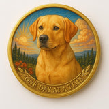 Yellow Lab Color Labrador Retriever One Day At A Time Medallion Serenity Prayer Dog Chip