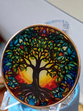 22 Year Multi-Color Tree Of Life Sobriety Medallion AA NA Chip Growing Along Spiritual Lines Back