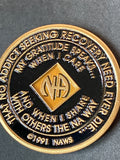 5 Year NA Medallion Orange White and Black Official Narcotics Anonymous Sobriety Chip