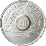 7 Year AA Medallion .999 Fine Silver Sobriety Chip