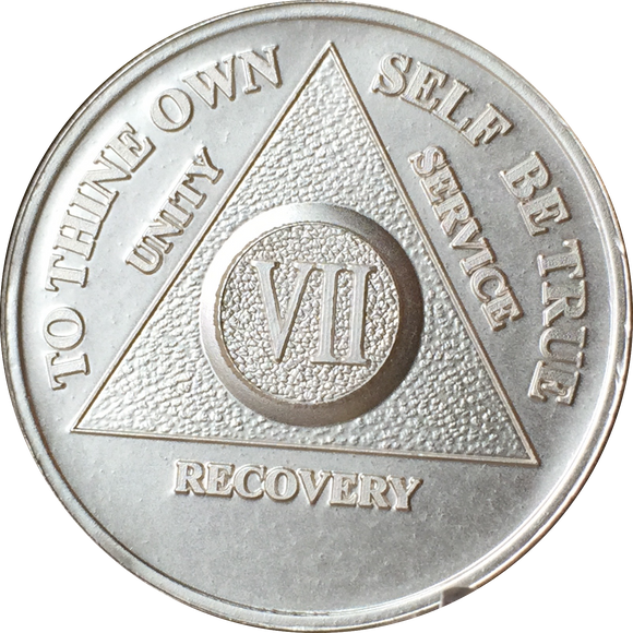7 Year AA Medallion .999 Fine Silver Sobriety Chip