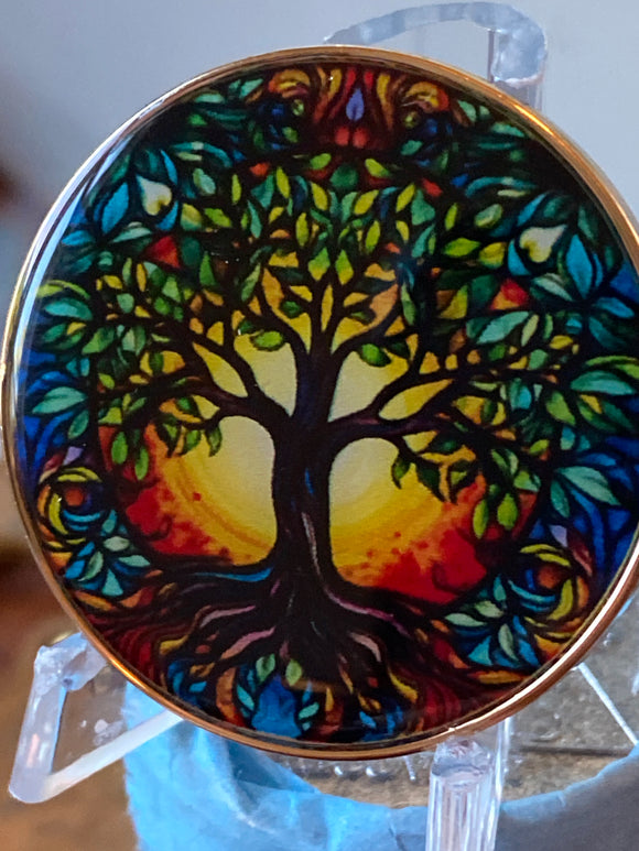 30 Year Multi-Color Tree Of Life Sobriety Medallion AA NA Chip Growing Along Spiritual Lines Back