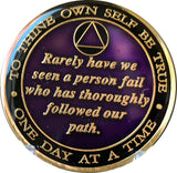 5 Year AA Founders Medallion Metallic Purple Tri-Plate Sobriety Chip