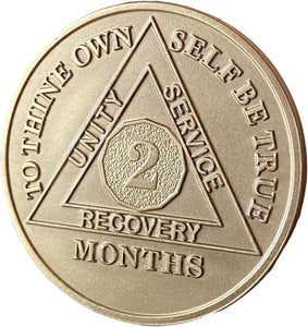 1 2 3 4 5 6 7 8 9 10 11 Month Premium Bronze AA Medallion Lion Back Wisdom Courage Serenity Sobriety Chip