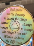 6 Year AA Medallion Psychic-Delic Tie-Dye Triplate Sobriety Chip