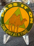 Pass It On Camel One Day At A Time Serenity Prayer Medallion Green Color