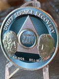 24 Year Founders AA Medallion Titanium Nickel Plated Sobriety Chip
