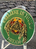Believe In Your Dream Native American Dreamcatcher Green Tri-plate Medallion Great Spirit Prayer