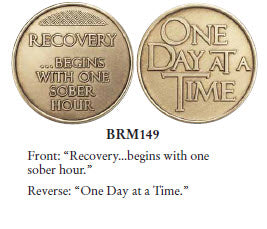 Bulk Lot Recovery Begins With One Sober Hour / One Day At A Time Bronze Medallion