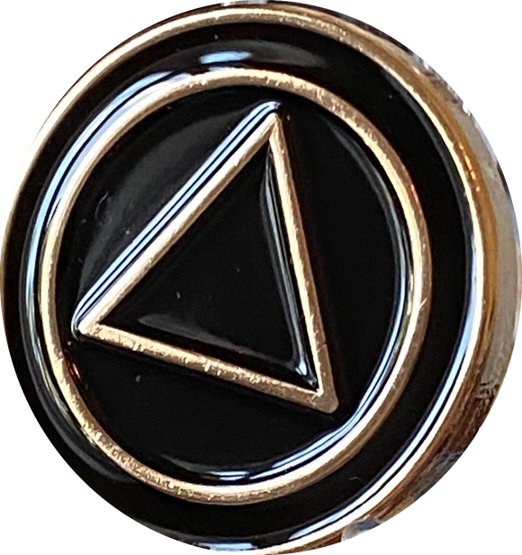 Custom Pin Triangle AA Lapel Pin Black Gold Plated Circle Triangle Design No Year Plain Fr ...
