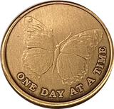 Lot of 25 Butterfly One Day At A Time Medallion With Serenity Prayer