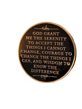 Grateful I'm Not Dead Sobriety Medallion Serenity Prayer Chip Gold Plated Black Color