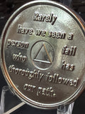 18 Month Founders Bill & Bob AA Medallion Titanium Nickel Sobriety Chip