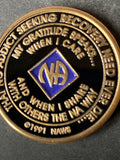 NA Infinity Medallion Blue and Purple  Oficial Narcotics Anonymous Clean Sobriety Chip
