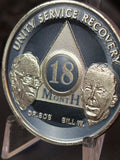 18 Month Founders Bill & Bob AA Medallion Titanium Nickel Sobriety Chip