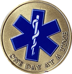 First Responders EMS One Day At A Time Medallion Serenity Prayer Chip