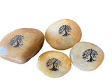 Tree of Life Engraved Inspirational Pocket Stone Carmel Natural River Polished Rock