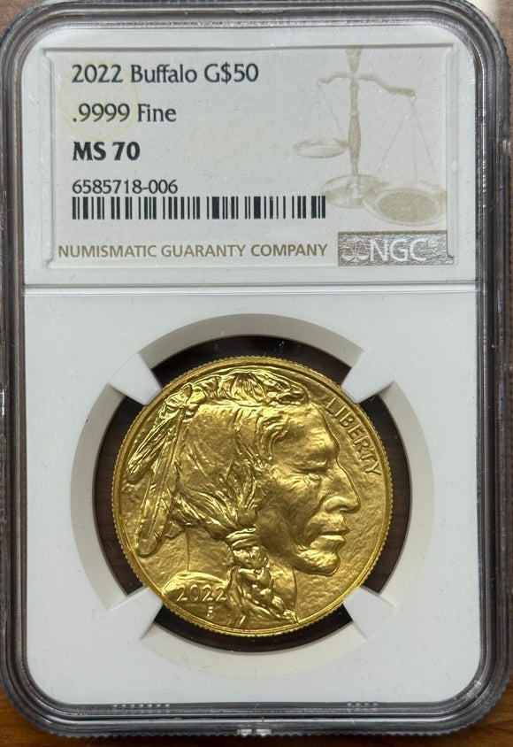 2022 American Gold Buffalo – PCGS MS70 First Strike (1 oz .9999 Fine Gold)