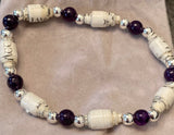 AA Big Book Bracelet Purple & Black Beads Made From Real Pages From The Big Book