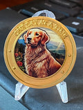 Golden Retriever Color One Day At A Time Medallion Serenity Prayer Dog Chip