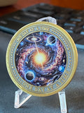 Planets Cosmic Universe Spiral One Day At A Time Medallion Serenity Prayer Chip