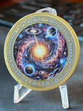 Planets Cosmic Universe Spiral One Day At A Time Medallion Serenity Prayer Chip