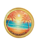 Beach Sunrise Palm Tree One Day At A Time Tropical Medallion Serenity Prayer Chip